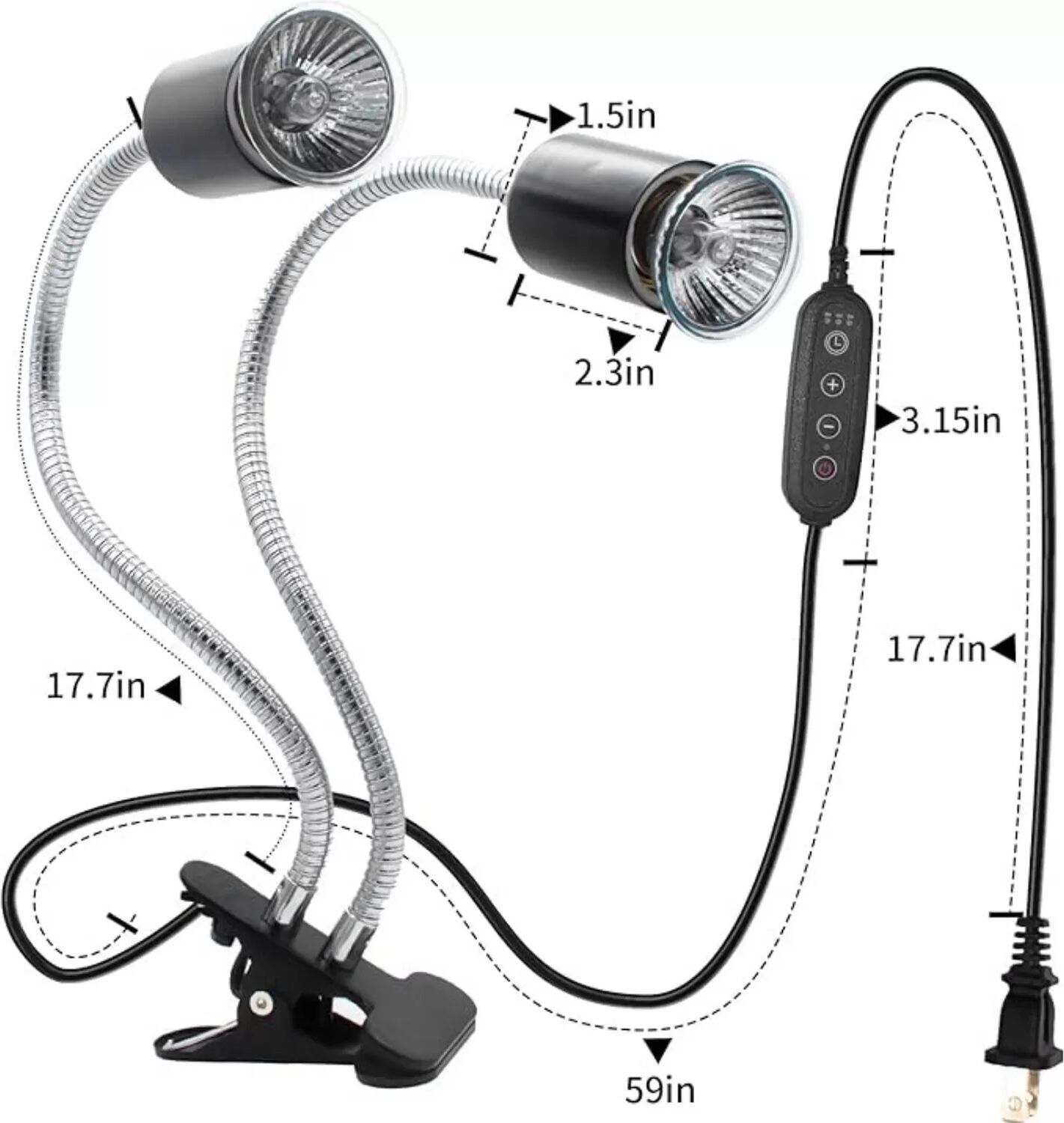 INF Lampe chauffante pour terrarium / Lampe UVA pour reptiles