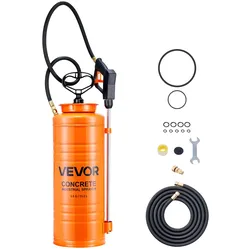 VEVOR Drucksprüher Industriell, 13,2L Edelstahl-Sprühgerät, Hochleistungs-Pumpsprüher, Stab mit ergonomischem Pistolengriff, Schlauch, 2 Messingdüsen, ideal für Bau, Garten