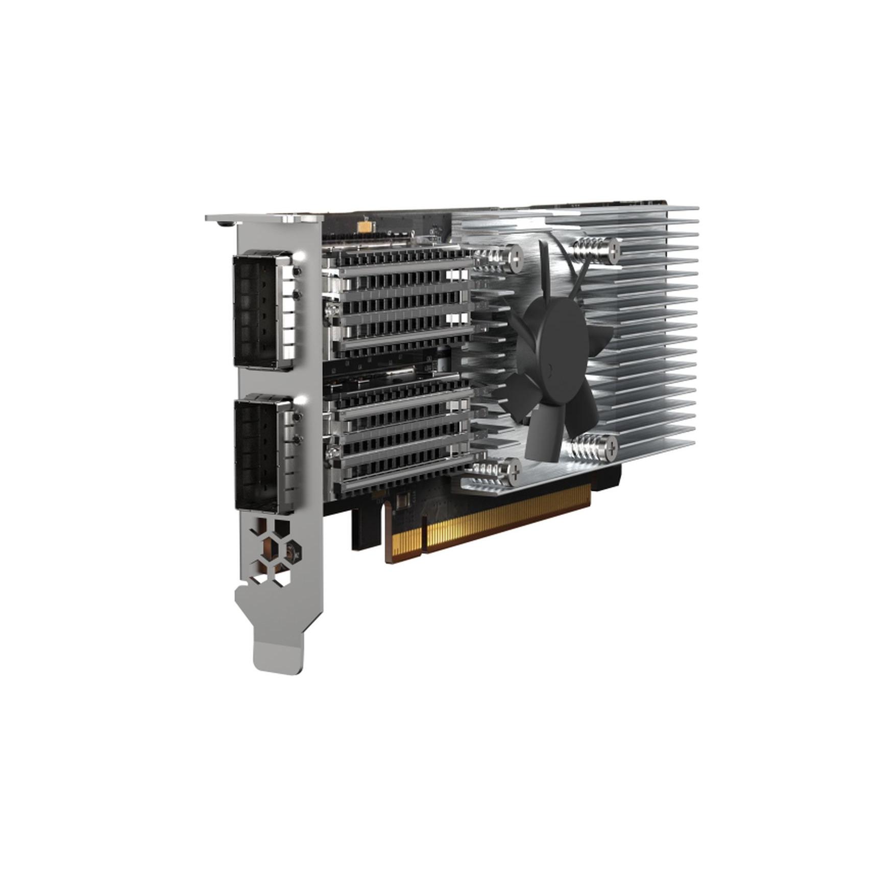 QNAP Dual-port QSFP28, 100GbE, network expansion card, low-profile form factor, PCIe Gen4 x16 (QXG-100G2SF-E810)