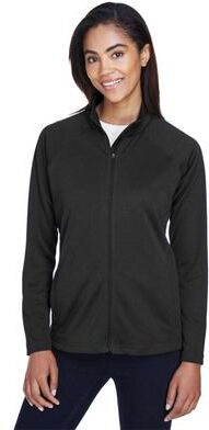 Devon & Jones DG420W Women's Stretch Tech-Shell Compass Full-Zip Jacket in Black size 2XL   Polyester