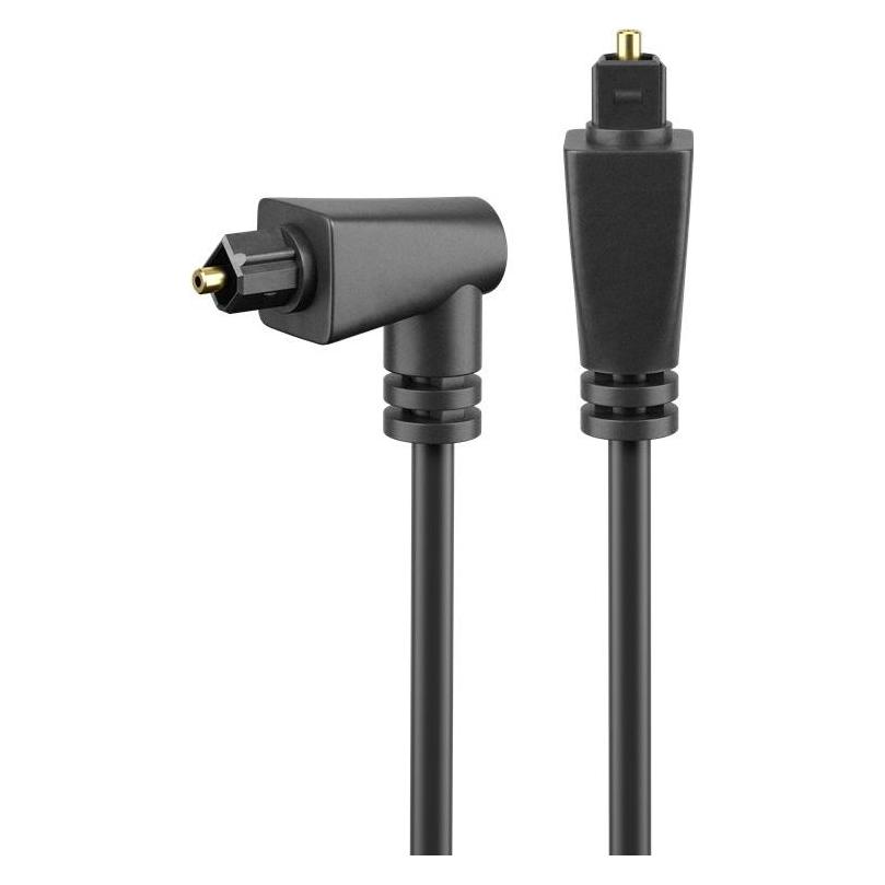 Goobay Lichtwellenleiterkabel, 2 m, Schwarz (2 m, Toslink Kabel) (41595)
