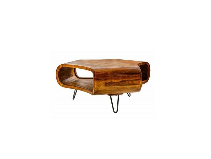 Licht-Erlebnisse Couchtisch YALLO, Couchtisch Holz Metall 90 x 38 x 80 cm mit Fach Hairpin Legs Design