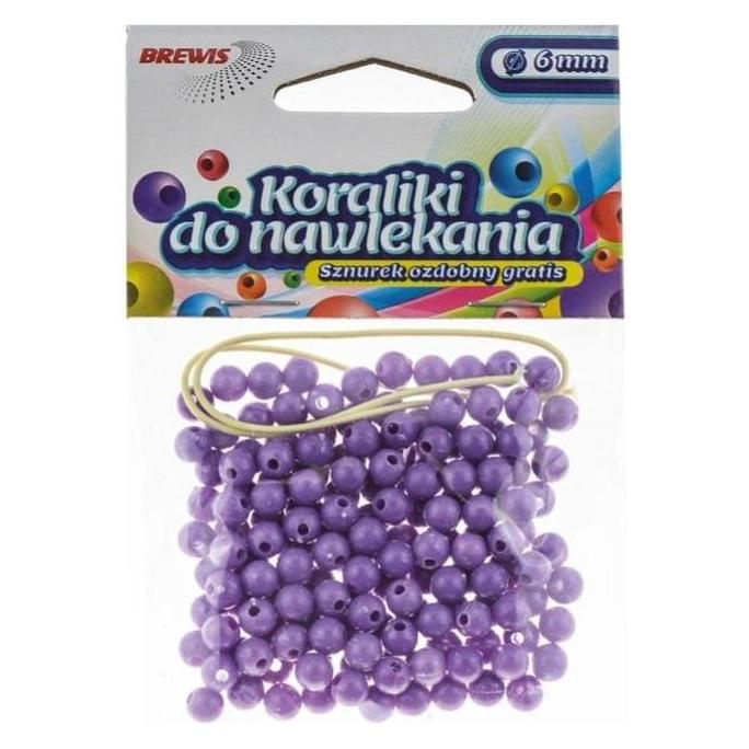 Brewis Lila Fädelperlen + Schnur 6mm 16g (47593432)