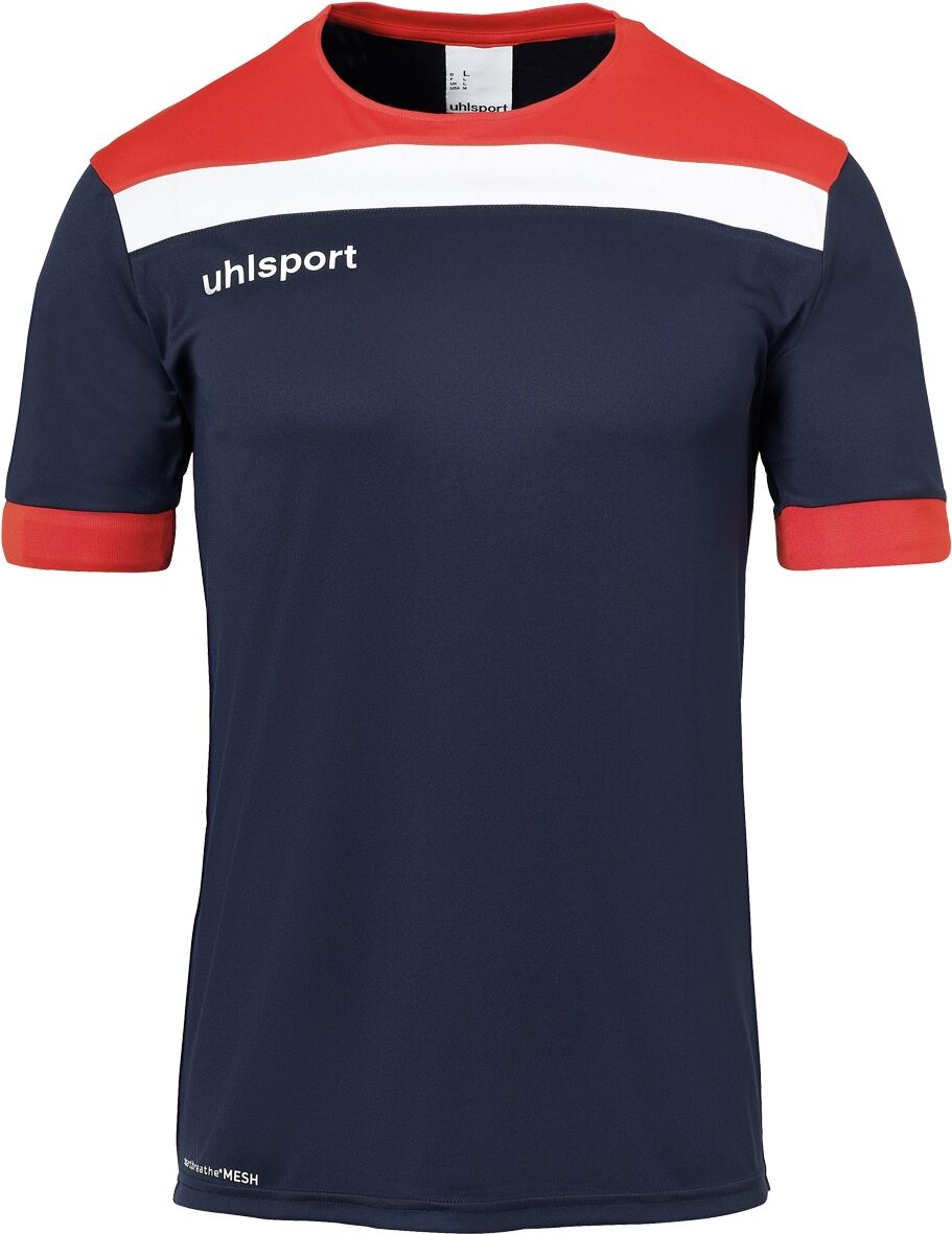 Trainingsshirt UHLSPORT "Trainings-T-Shirt OFFENSE 23 Kids", Kinder, Gr. 140, blau (marine, rot, weiß), Obermaterial: 100% Polyester PES., Shirts Trainingsshirt