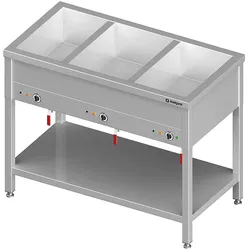 Stalgast Edelstahl Bain-Marie Standgerät mit separaten Becken, für 3x GN1/1085x600x850 mm