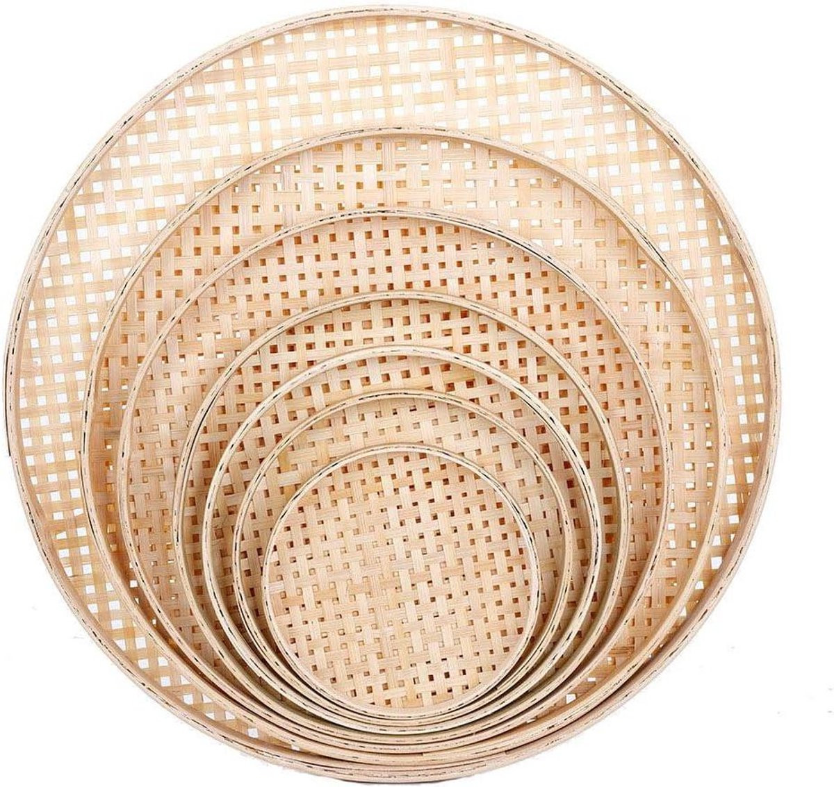 Rieten Fruitmand Natuurlijk Wit - Handgeweven Decoratieve Kom voor Voedselopslag - 18 cm