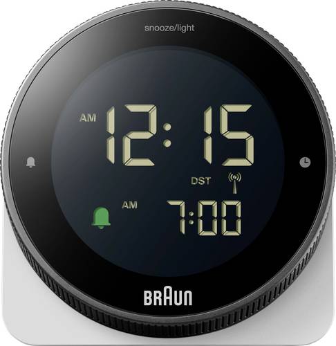 Braun BC24W-DCF Funk Wecker Schwarz, Weiß