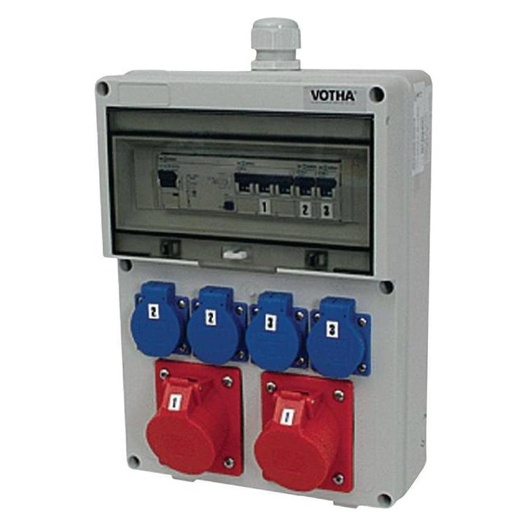 HP Autozubehör Kunststoffwandverteiler Verschraubung M32 2xCEE 16 A, 4x230V (6x, CEE 16/5) (061.024.0121 W³RZBG.)