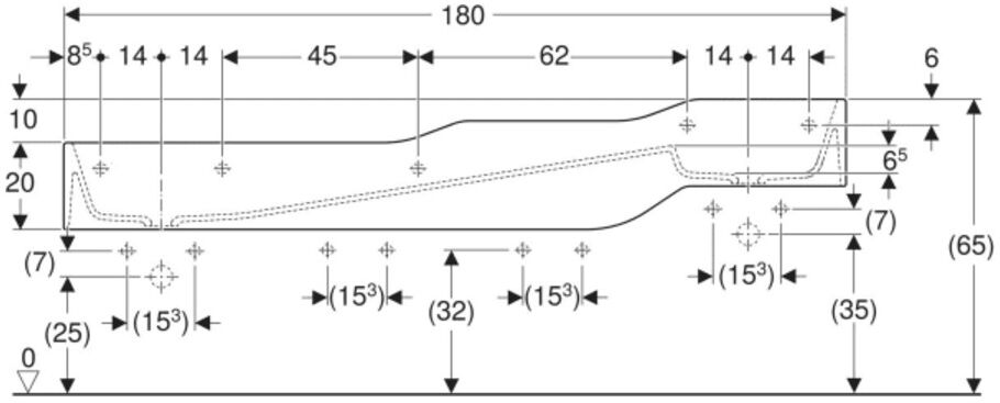 Geberit Spiel/Waschlandschaft Bambini 180cm, 4 WP, tief. B L, w-a, grün / grün (502977791)