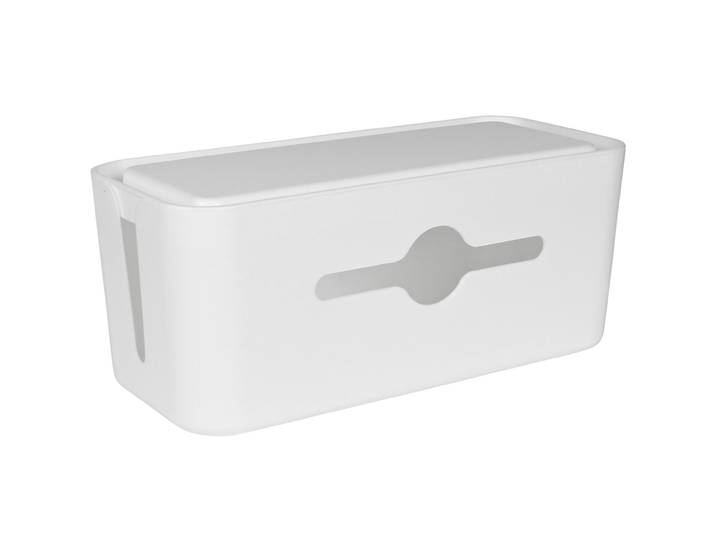 Kabelbox inkl. Tablet- & Handyhalterung, 31 x 13,5 x 13 cm, weiss