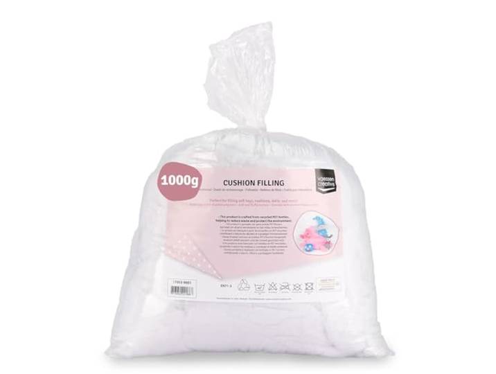 Vaessen Creative Polyester Vulmateriaal - 1000 g - Wasbare Vulling voor Knuffels & Kussens - voor Gehaakt Speelgoed, Breiwerk & Amigurumi - Hypo-allergeen & Vormvast