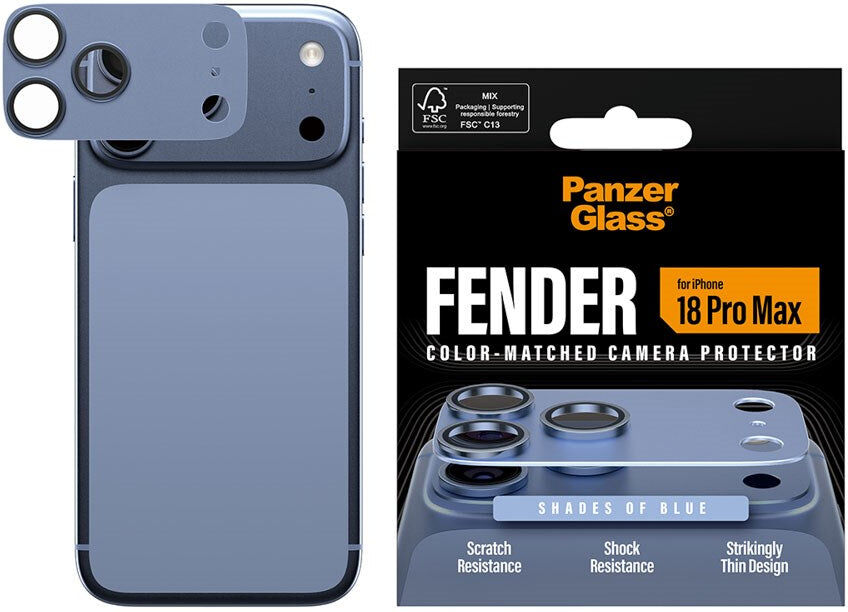 iPhone 18 Pro Max PanzerGlass FENDER Kamerabeskyttelse - Shades of Blue