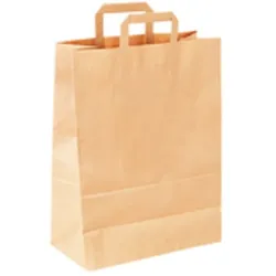 Papier-Tragetasche Flachhenkel Braun 200 Stück - Stabil & Geräumig 320x160x450mm