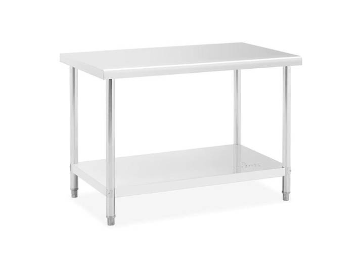 Royal Catering Table de Travail RCAT-120/70-NW 120 x 70 cm Acier Inoxydable Charge 250kg Pieds réglables