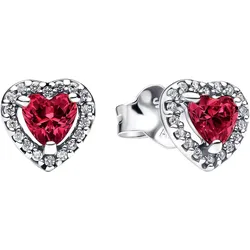 Pandora 298427C04 Damen-Ohrringe Erhabenes Herz Ohrstecker Rot
