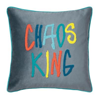 Dekokissen PAD "LETTERS", grau, schriftzug, B:40cm L:40cm, Polyester, Dekokissen_Sitzkissen_Kissenhüllen, farbige Keder, mit Schriftzug, verschiedene Größen