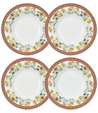 STP Goods Fleurs de Prairie Bone China Deep Soup Plate Set of 4