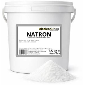 Diacleanshop Natron E500ii, Lebensmittel- & Pharmaqualität, Pulver, Natriumhydrogencarbonat zum Backen & Reinigen, 7,5 kg