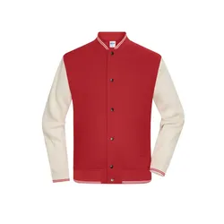 College-Jacke Unisex "8044" - L - carmine-red/sandstone
