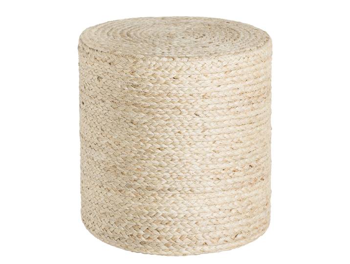 Jute-Pouf Looma 40 x 40 x 40cm Weiß/Creme