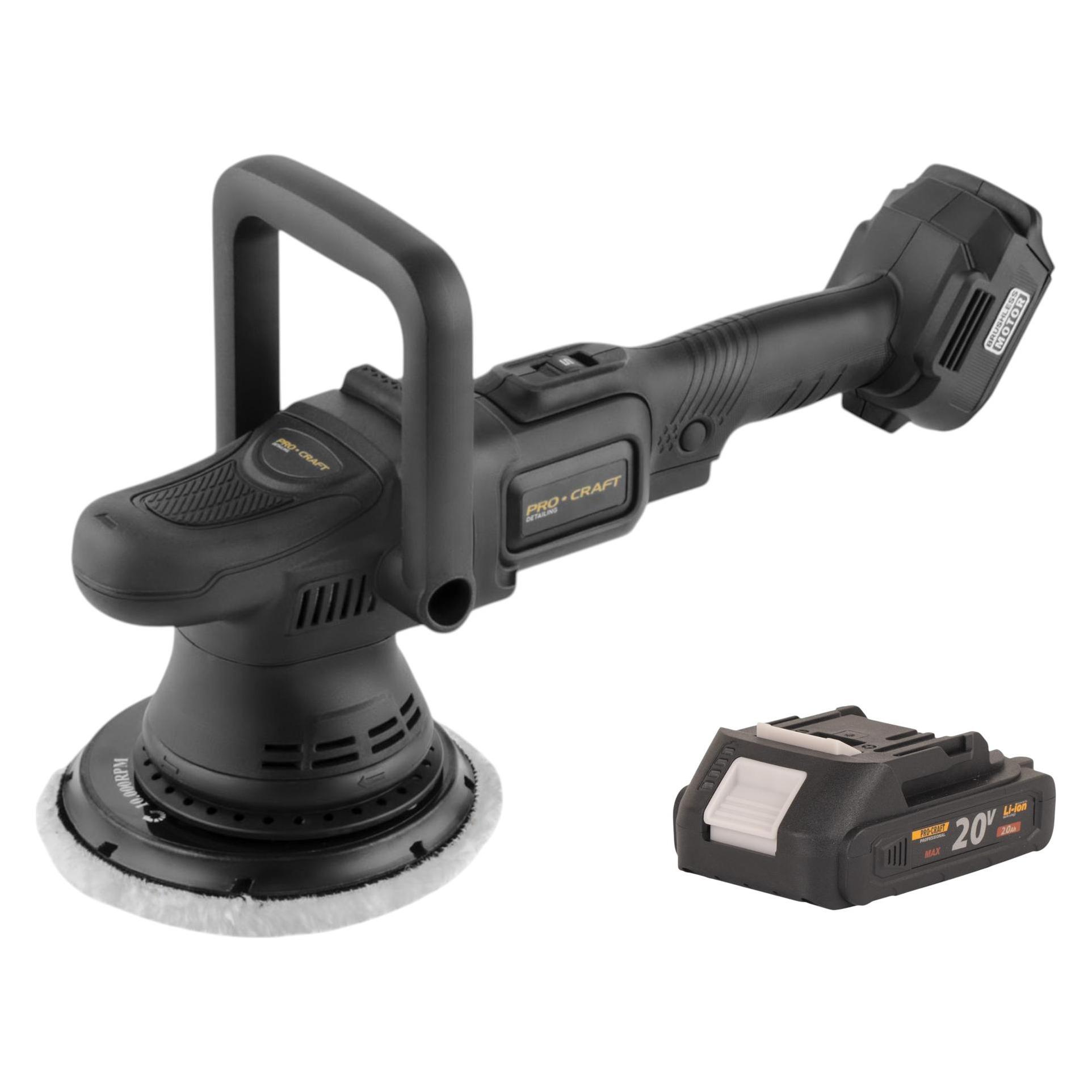 Procraft PM22bb Akku Poliermaschine 20 Volt 150 mm + 1x Akku 2,0 Ah - ohne Ladegerät (Exzenterpolierer) (PM22bb)