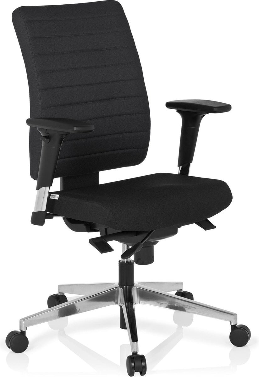 hjh office Pro-Tec 350 Bureaustoel met armleuningen - Zwart