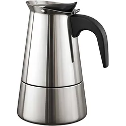 Cheffinger Edelstahl Espressokocher 9 Tassen, Espressokocher, Grau, Silber