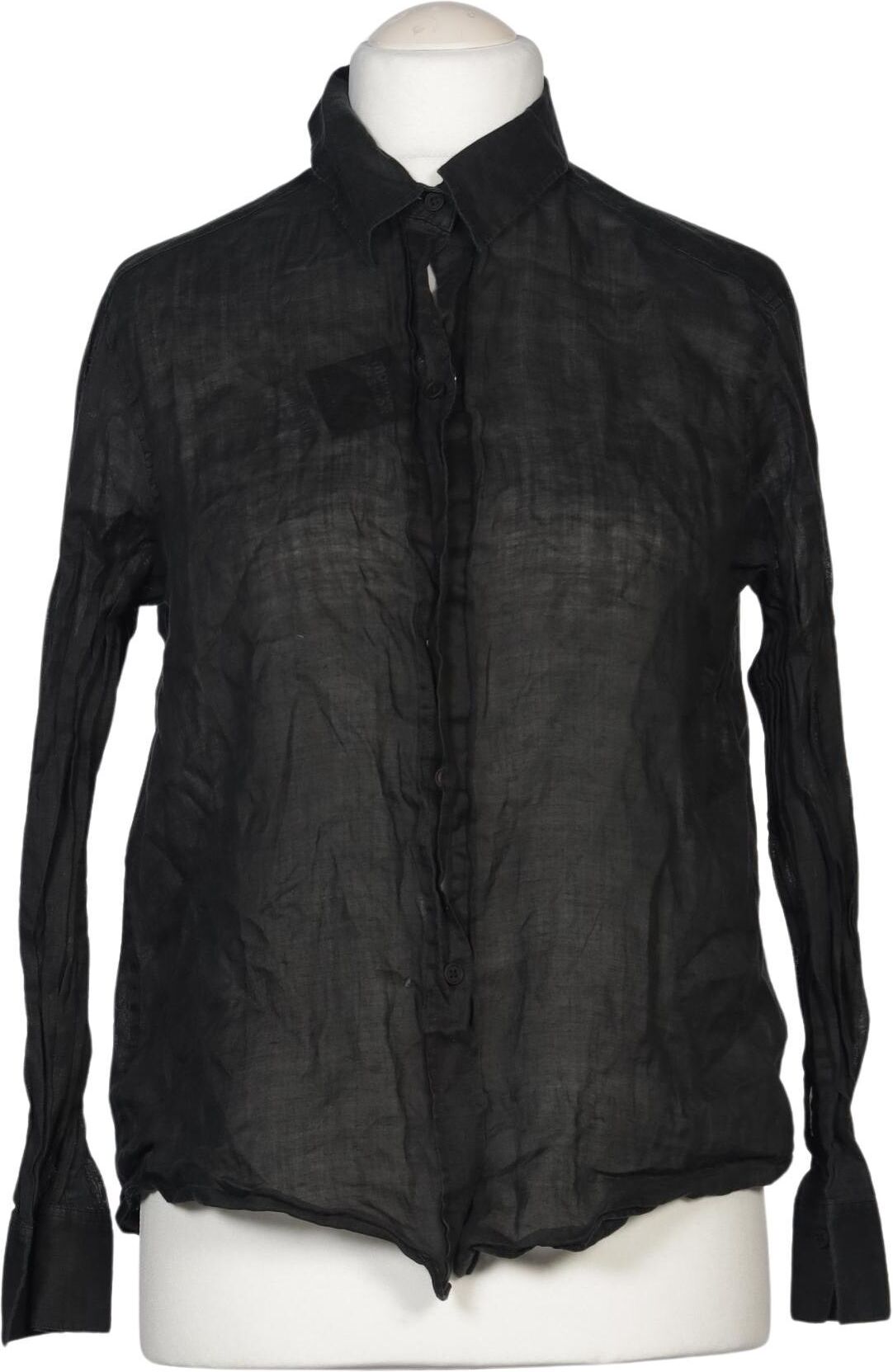 Massimo Dutti Damen Bluse, Schwarz, Gr. M, Leinen - Second Hand
