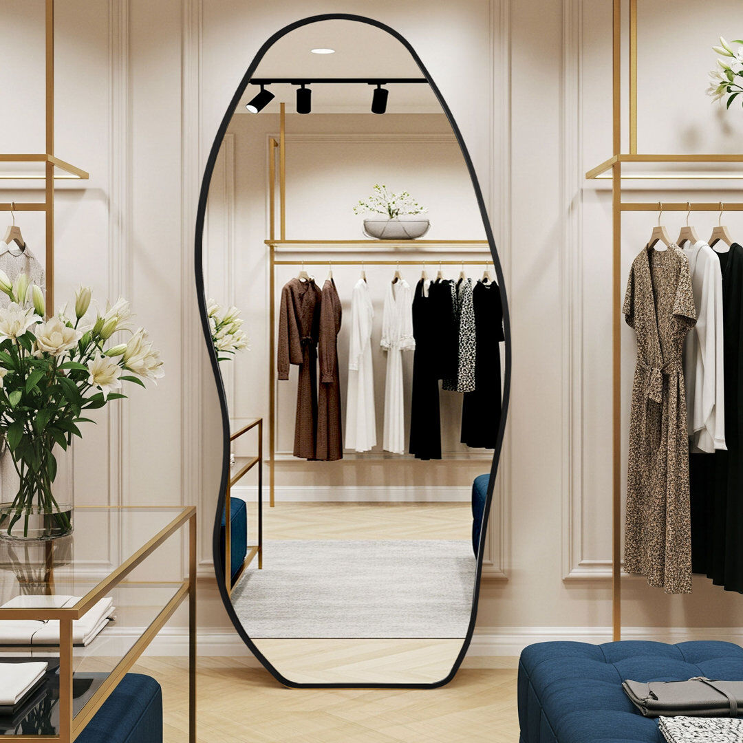 Fairmont Park Aluminium Leaning and Freestanding Full Length Mirror Matte Black 180 cm H x 80 cm W