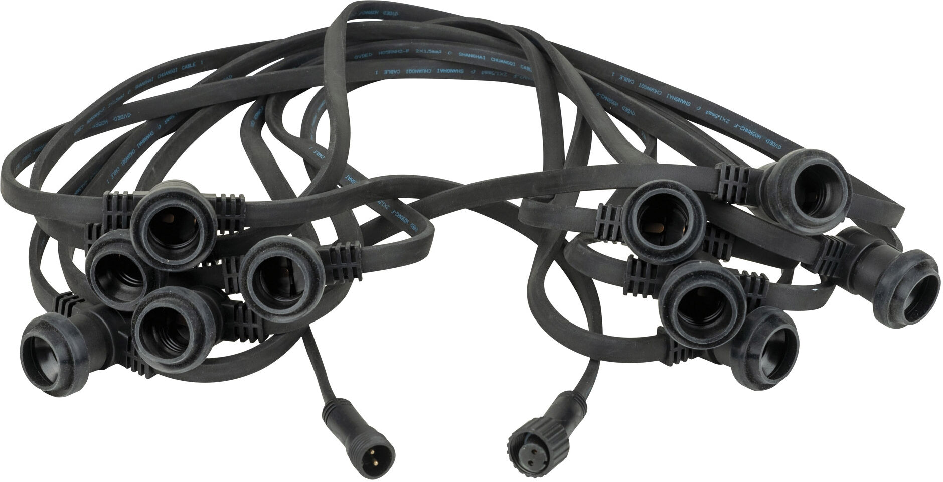 Showgear Girlandenleuchte E27 50 Cm Abstand - Schwarz - 10 M