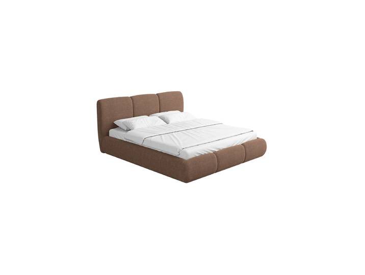 Design Polsterbett „Elvara“ mit Ablagefach, Webstoff Braun Strukturstoff Braun BLOOMINGLOFT Collection