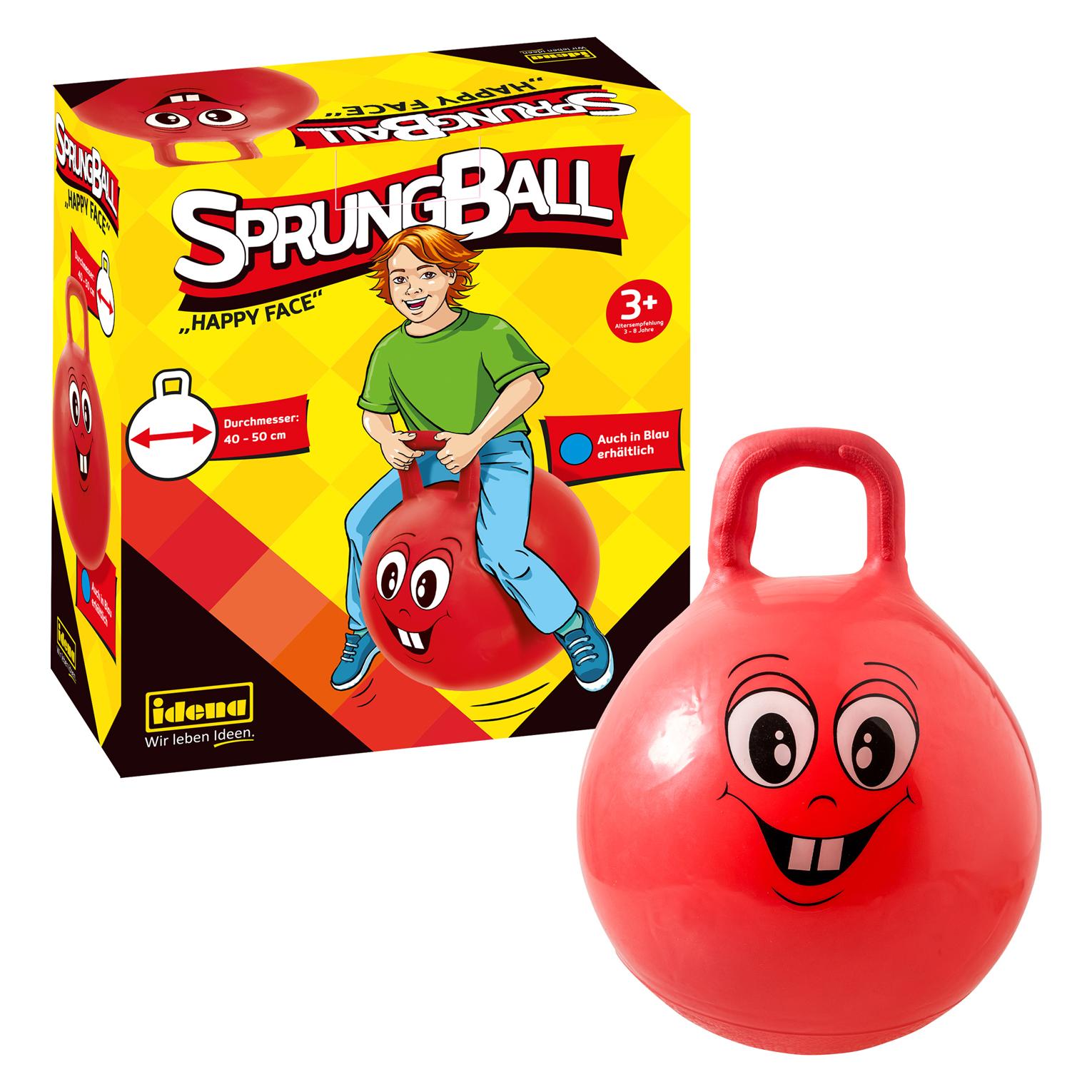 Idena Sprungball rot Happy Face, Ø 45-50cm (40093)