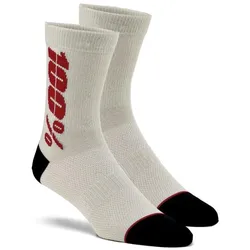 100%, Unisex, Sportsocken, Rythym socks (merino) S/M Silver/Cherry - atmungsaktive MTB-Merino-Socke... (M, S), Silber