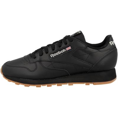 Sneaker REEBOK "Reebok Leather Sneaker low Unisex Erwachsene Schuhe", Herren, Gr. 40, schwarz, Glattleder, Schuhe Sneaker, Perforationen