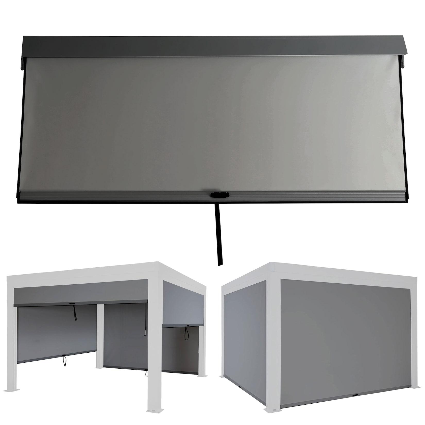 Seitenwand für Pergola MCW-L46, Pavillon Rollo Ersatzseitenwand, Stoff/Textil sturmfest 3x4m ~ anthrazit