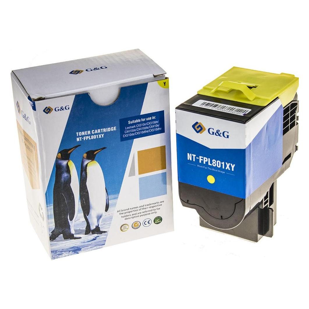 G&G kompatibel Toner mit Lexmark 80C2SY0, NT-FPL801XY-A, yellow, 2000S (Y) (14826)
