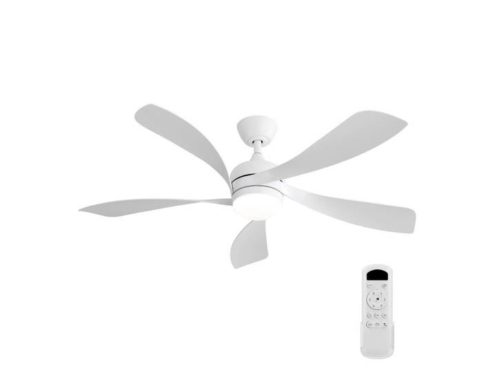 ComfortXL Deckenventilator De-16270 52 Zoll mit Fernbedienung & Memory Weiß, Kunststoff, LED integrated, 132.08x26.8x132.08 cm, Lampen & Leuchten, Innenbeleuchtung, Deckenleuchten, Deckenleuchten