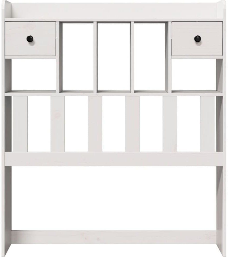 vidaXL Solid Wood Bookcase Headboard White Single (3')