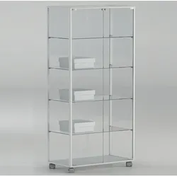 Glasvitrine 180 cm hoch mit Rollen JT-A9118P