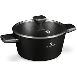 Blaumann Kochtopf mit Deckel Ø 24cm Black Silver Collection, Pfanne + Kochtopf, Schwarz