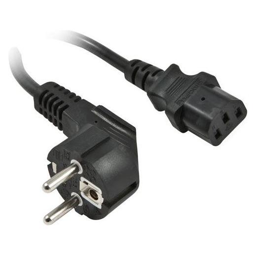 Synergy 21 Netzkabel 220V Schutzkontakt CEE7(Stecker)->Kaltgeräte IEC-C13(Buchse), 0.5m, Black (0.50 m, CEE 7/7) (S215389)