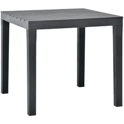 vidaXL Gartentisch Anthrazit 78x78x72 cm Kunststoff