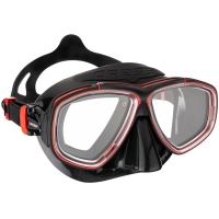 Cressi - Prisma - Tauchmaske - Farbe: Schwarz/Rot