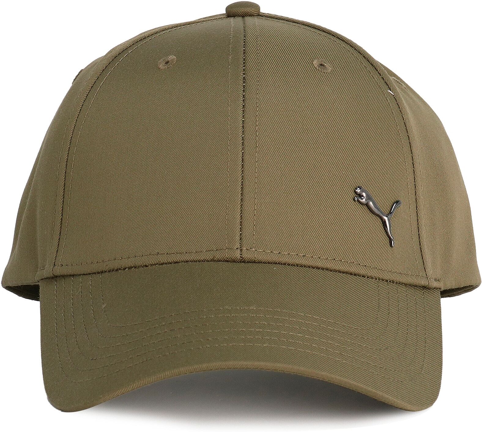 Baseball Cap PUMA "ESS METAL CAT BB CAP", grün (puma olive), Polyester, unifarben, Caps Baseball Cap, klassisches 6-Panel-Design, gebogener Schirm, mit Metall-Pin puma olive Einheitsgröße