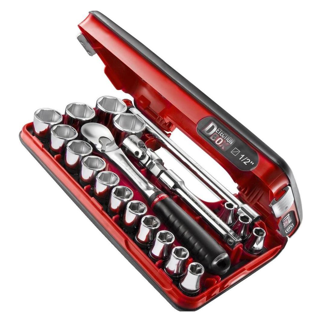 Facom Steckschlüssel-Set 1/2, DBOX 21-teilig (10 mm, 11 mm, 12 mm, 13 mm, 14 mm, 15 mm, 16 mm, 17 mm, 18 mm, 19 mm, 21 mm, 22 mm, 24 mm, 27 mm, 30 mm, 32 mm, 8 mm) (SL.DBOX1PB)