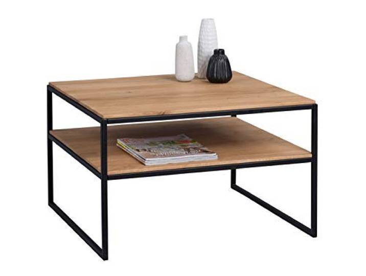 M2 Kollektion Mika 1 - Couchtisch/Beistelltisch 65x65x45cm Wildeiche massiv geölt, Stärke 12mm