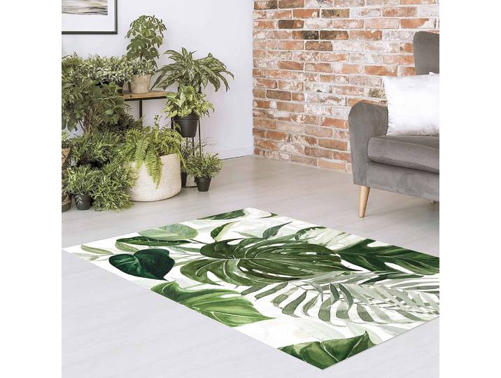 Vinylteppich Aquarell Tropische Monstera 120 x 180cm Grün