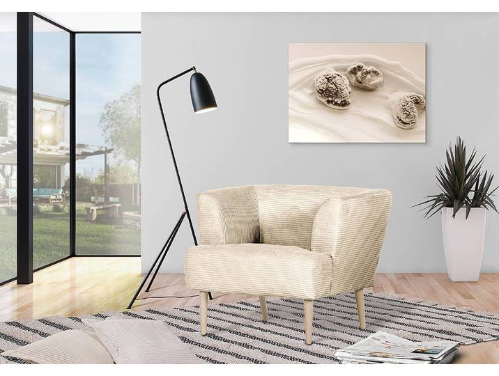 Sessel Cindy Beige Cordstoff Calice 85 x 71 x 80cm