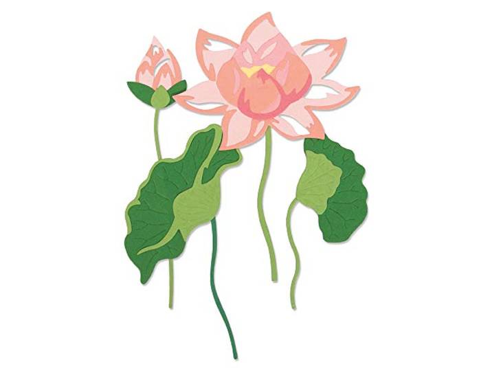 Sizzix Thinlits stanssjablonen 16 stuks 663867, meerlagige waterbloem van Lisa Jones, multifunctioneel, eenheidsmaat