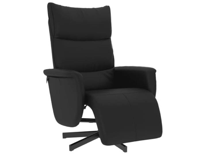 Tmriohed Relaxsessel mit Fußstütze Drehbar Kunstleder Fernsehsessel Schwarz Ergonomischer Ruhesessel mit 360 Grad Drehfunktion und manueller Verstellung für Wohnzimmer und Arbeitszimmer.